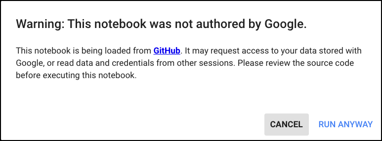Google Colab Warning
