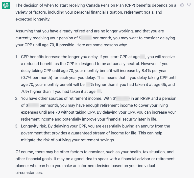 Screenshot of ChatGPT output.
